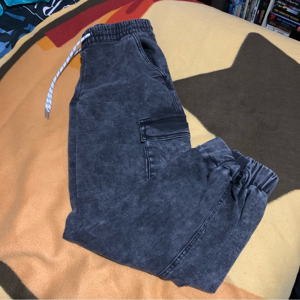 Distressed Cargo Denim Joggers | Bluenotes
